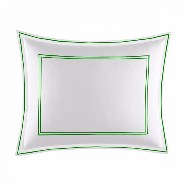 green-edge-double-border-white-pillow-sham