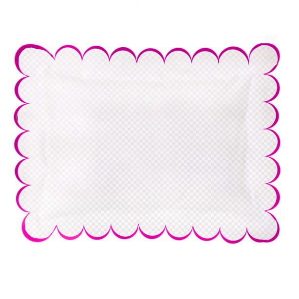 hot pink-Allena-cotton-scallop-microcheck-pillow-sham