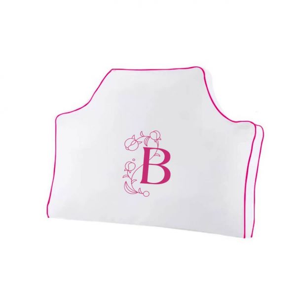 hot pink-monogram-cotton-cover-foam-headboard