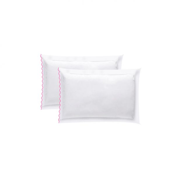 hot pink-cotton-small-scallop-pillow-case-set-of-2