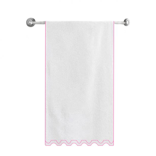 hot pink-zig-zag-u-shape-embroidered-bath-towels-set
