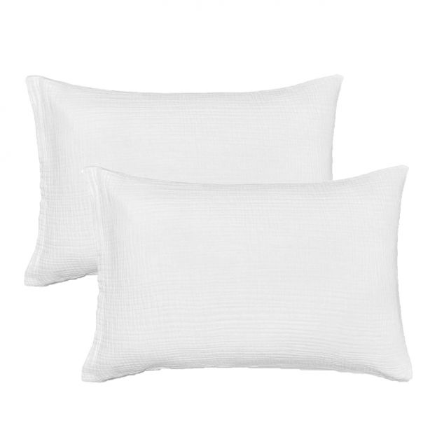 white-4-Layer-Cotton-Muslin-Pillowcases