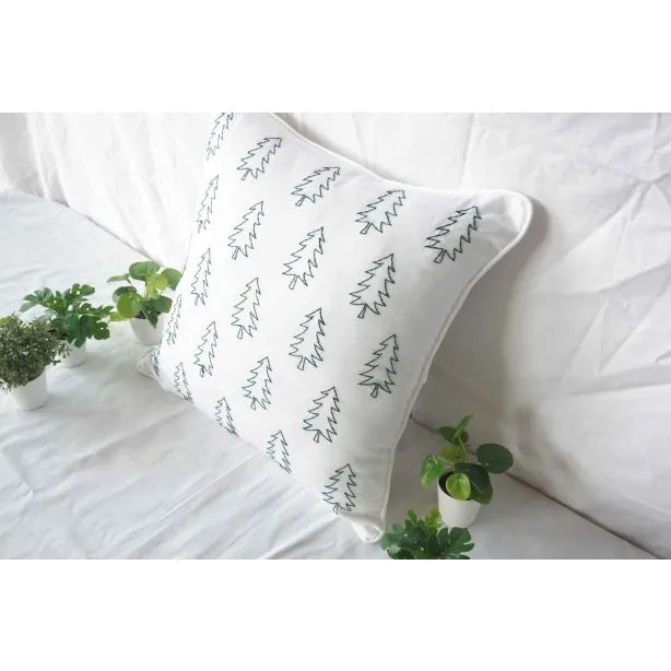 1pc Christmas Pillow Case, Velvet Fabric Printed With Embroidered Christmas  Tree